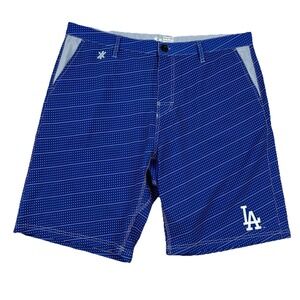 Klew LA Dodgers Shorts Mens 38 Board Polka Dot Linerless Hybrid MLB Baseball